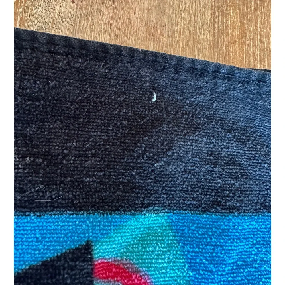 Vintage Looney Tunes Beach Towel Bugs Bunny DJ Taz Hip Hop Rapper 90s Black Blue